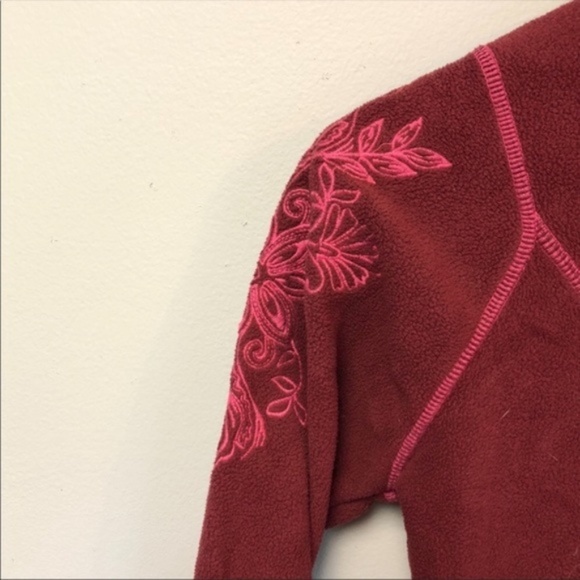 Athleta Fleece Embroidered Sleeve Jacket Hoodie - Picture 3 of 7